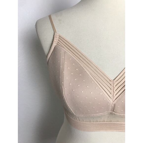 No Brand Lingerie Wireless Bra Polka Dot Mesh Semi Sheer - Picture 2 of 7